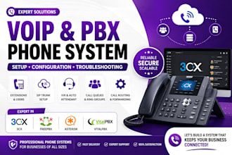 setup 3cx, freepbx, asterisk, vitalpbx and voip phone system