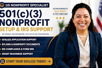 assist with 501c3 nonprofit formation and form 1023 tax exemption