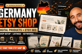 design germany etsy digital products, etsy seo listing, germany etsy shop setup
