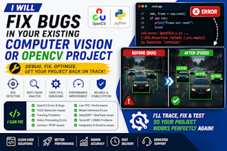 fix bugs in your existing computer vision or opencv project