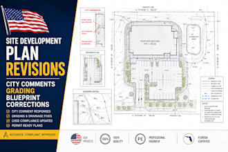 site development plan revisions city comments grading blueprint corrections