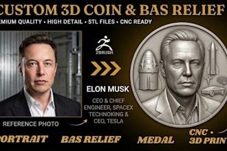 convert image to custom 3d bas relief model for cnc carving 3d printing and stl