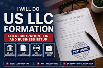 do US llc formation, llc registration, ein and business setup for US residents