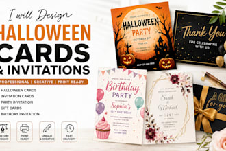 design printable halloween cards kids birthday party cards invitation gift cards