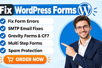 fix wordpress forms, SMTP errors, gravity forms, contact form 7 and formidable