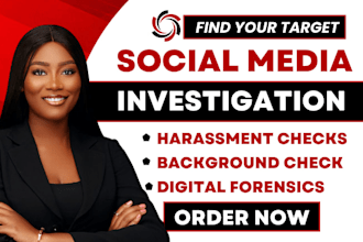 do social media investigation, harassment check and background check in USA