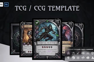 design custom trading card game, ccg, sport card and tarot card in any style