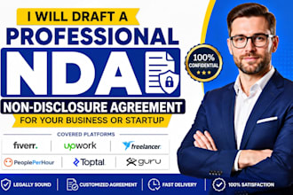 draft a professional nda non disclosure agreement for your business or startup