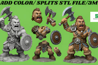 repair, slice, color stl, convert to 3mf for bambu lab multicolor printing