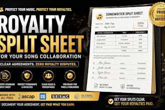create a royalty split sheet for your song collaboration