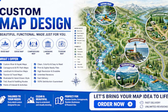 do a custom river map, kayak map, campground map, landmark map, tourism map