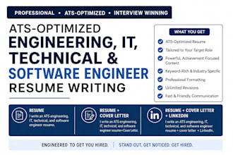 write an ats engineering, IT, technical, and software engineer resume