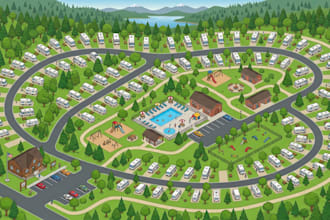 create interactive map, rv park map, resort, campground and campsite maps