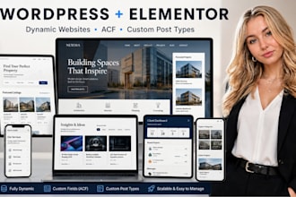 build dynamic wordpress website with elementor pro acf dynamic custom post types