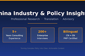 write policy briefs, industry reports and translate chinese english conte