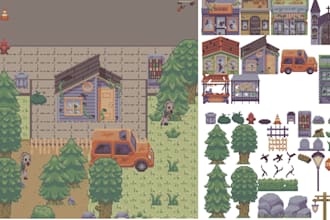 design rpg make mv mz tilesets, pixel art map, pixel map tileset, rpg maker mv