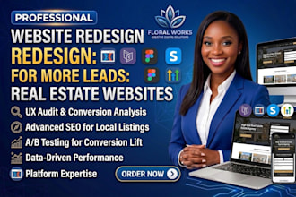 redesign wordpress wix framer webflow website for more leads real estate website