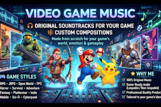 compose professional,cinematic immersive soundtracks for your video game