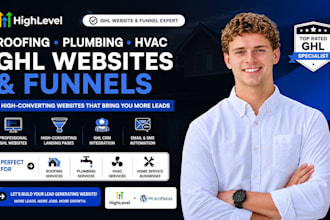 build gohighlevel roofing plumbing website ghl hvac landing page funnel expert