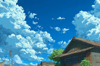 draw original character and anime background