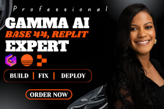 build an ai web app, saas mvp with replit website, base44 expert and gamma ai