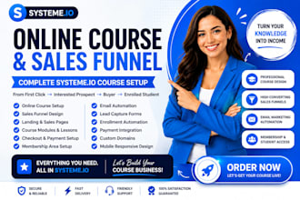 build systeme io online course systeme io sale funnel systeme io course setup