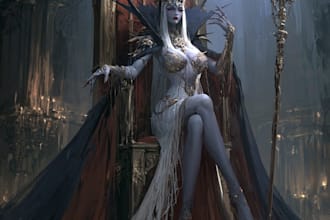 horror vampire lord queen character desing