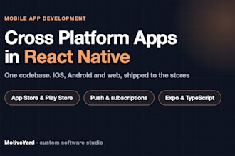 do mobile app development, cross platform ios android app in react native