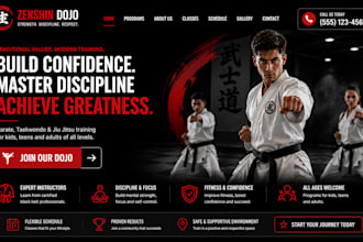design wix martial arts dojo website karate taekwondo school jiu jitsu website