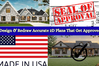 design, redraw architectural 2d floor plan renovation plan for permit drawing