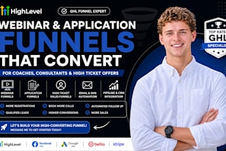 build gohighlevel webinar funnel ghl application funnel high ticket coach expert