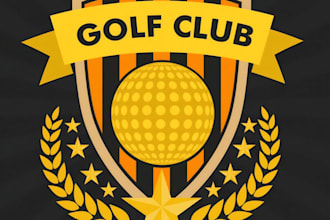 design a golf ball and club logo design for your business
