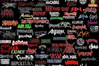 design vintage 80s thrash metal logo design for business