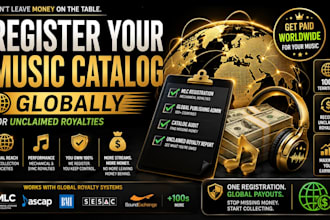 register your music catalog globally for unclaimed royalties