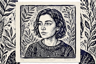 create a portrait print linocut