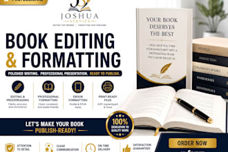 professionally edit, proofread, and format your   book for publsihing