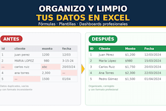 clean, organize, and format your excel data