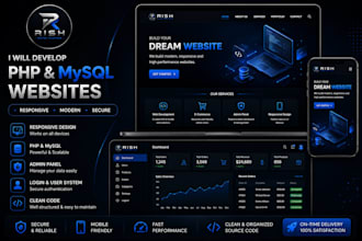 develop a responsive PHP mysql website with admin panel