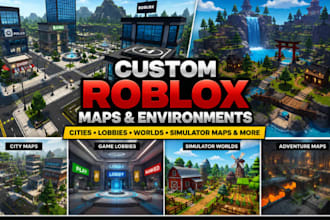 build a custom roblox map, city, lobby, or game environment
