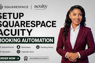 setup squarespace acuity scheduling booking payments reminder automation
