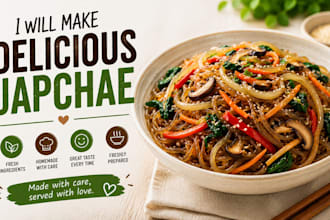 make delicious and freshly prepared japchae