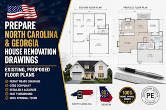 nc ga house renovation permit drawings floor plans