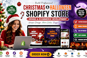 build christmas halloween shopify store design ecommerce website development