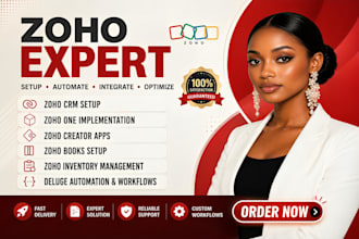 zoho crm setup zoho campaign desk zoho books zoho automation zoho one, zoho flow