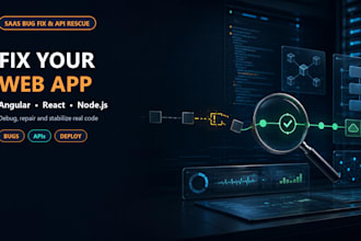 fix angular react nodejs API bugs in your saas web app