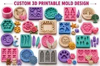 design custom 3d silicone mold injection mold soap candle resin stl file