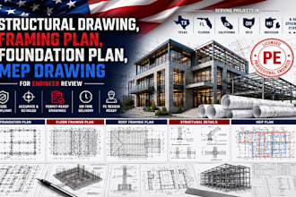 structural drawing, framing plan,foundation plan mep drawing for engineer review