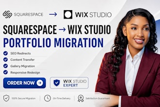 migrtae squarespace portfolio to wix studio with seo redirects