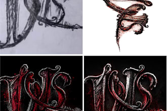 create a unique logo from my hand drawn sketches