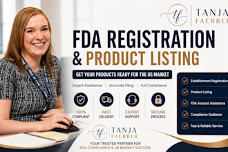 handle fda registration, product listling for  your us market